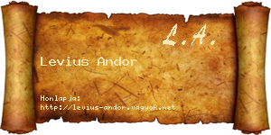 Levius Andor névjegykártya